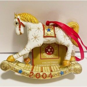 Dillard’s Trimmings Collectible Cloisonne Ornament 2004 Rocking Horse New In Box